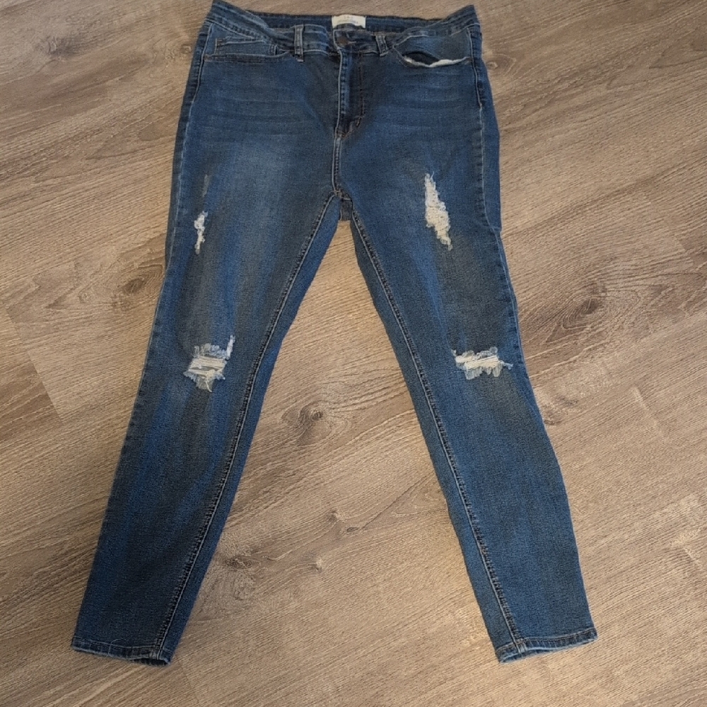 Blue Skinny Distressed Jeans